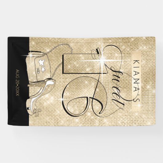 Banderoles Parties scintillant et brillant 16 Black/Gold Vert (Horizontal)