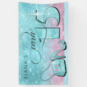 Banderoles Parties scintillant et brillant Quinceanera Turquo (Vertical)