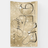 Banderoles Parties scintillant et brillant Sweet 16 Gold Hor  (Vertical)