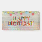 Banderoles Parties scintillant et lumière Joyeux anniversaire (Horizontal)