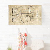 Banderoles Parties scintillant et Shine Quinceanera Gold Vert (En situation)