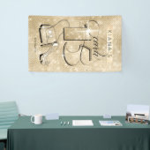 Banderoles Parties scintillant et Shine Quinceanera Gold Vert (Salon professionnel)