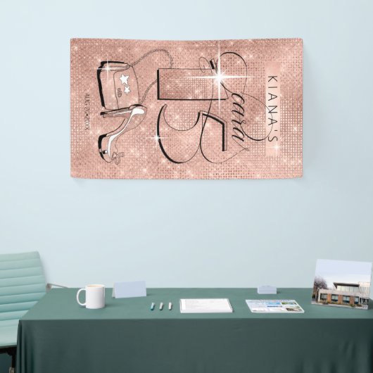 Banderoles Parties scintillant et Shine Quinceanera Rose Gold (Salon professionnel)