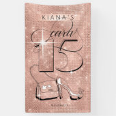 Banderoles Parties scintillant et Shine Quinceanera Rose Gold (Vertical)