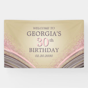 Banderoles Parties scintillant Glam Rose Gold Anniversaire