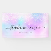Banderoles Parties scintillant holographique Pastel Girly (Horizontal)