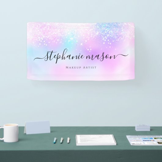 Banderoles Parties scintillant holographique Pastel Girly (Salon professionnel)
