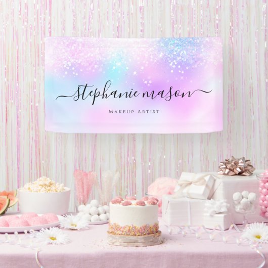 Banderoles Parties scintillant holographique Pastel Girly (Fête)