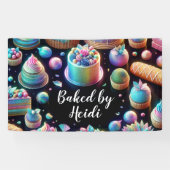 Banderoles Parties scintillant holographiques gâteaux et sucr (Horizontal)