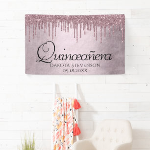 Banderoles Parties scintillant Mauve de dérive Dusty Pink Q