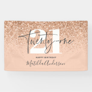 Banderoles parties scintillant moderne chic de 21 ans à la po