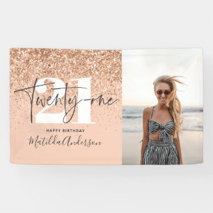 Banderoles parties scintillant moderne chic de 21 ans à la po