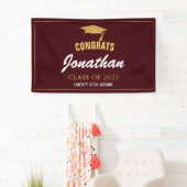 Banderoles Parties scintillant moderne simple Grad Red Maroon (En situation)