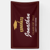 Banderoles Parties scintillant moderne simple Grad Red Maroon (Vertical)