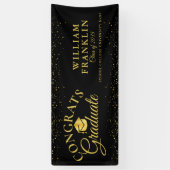 Banderoles Parties scintillant Noire Et Or Graduation Moderne (Vertical)