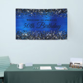 Banderoles Parties scintillant noire Royal Blue 50th Birthday (Salon professionnel)