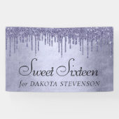 Banderoles Parties scintillant pourpre de séchage | Sweet six (Horizontal)