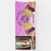Banderoles Parties scintillant rose 16e anniversaire & Ballon (Vertical)