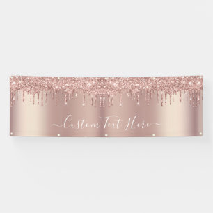 Banderoles Parties scintillant rose Gold Blush - Nom /Texte