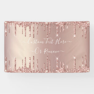 Banderoles Parties scintillant rose Gold Blush Sparkly Banner