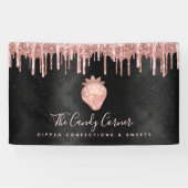 Banderoles Parties scintillant rose Gold Fraise Confection No (Horizontal)