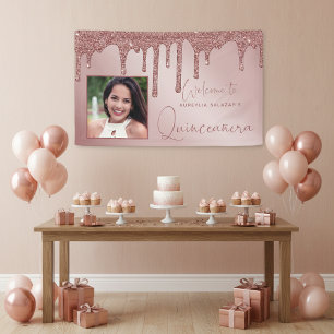 Banderoles Parties scintillant rose Gold Sparkle perche Quint