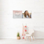 Banderoles Parties scintillant rose marbre faisant 50 look bo (En situation)