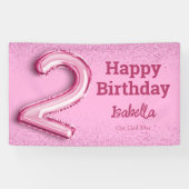 Banderoles Parties scintillant rose mignon ballon no.2 girly  (Horizontal)