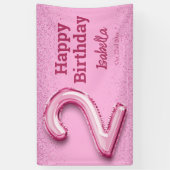 Banderoles Parties scintillant rose mignon ballon no.2 girly  (Vertical)