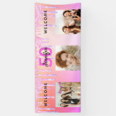 Banderoles Parties scintillant rose violet d'anniversaire gou (Vertical)