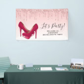 Banderoles Parties scintillant roses modernes et talons hauts (Salon professionnel)