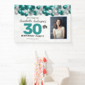 Banderoles Parties scintillant turquoise de ballons d'argent  (Insitu)