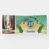 Banderoles Parties scintillant verte 18e anniversaire & ballo (Horizontal)