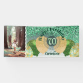Banderoles Parties scintillant verte 70e anniversaire & ballo (Horizontal)