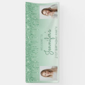 Banderoles Parties scintillant verte à goutte Deux photo 21e  (Vertical)