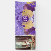 Banderoles Parties scintillant violette 18e anniversaire & ba (Vertical)
