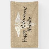 Banderoles Parties scintillantes modernes d'or de retraite (Vertical)