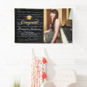 Banderoles Partition Black & Gold Photo Graduation (En situation)