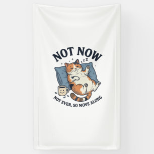 Banderoles Pas maintenant chat paresseux Gravure vintage Dess