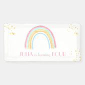 Banderoles Pastel arc-en-ciel pétillant Anniversaire (Horizontal)