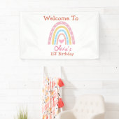 Banderoles Pastel Boho Arc En Ciel Avec Coeur anniversaire Bi (En situation)
