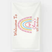 Banderoles Pastel Boho Arc En Ciel Avec Coeur anniversaire Bi (Vertical)