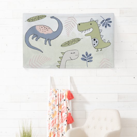 Banderoles Pastel Dinosaur (En situation)