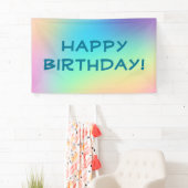 Banderoles Pastel doux et prismatique Gradient "Joyeux annive (En situation)