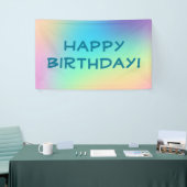 Banderoles Pastel doux et prismatique Gradient "Joyeux annive (Salon professionnel)