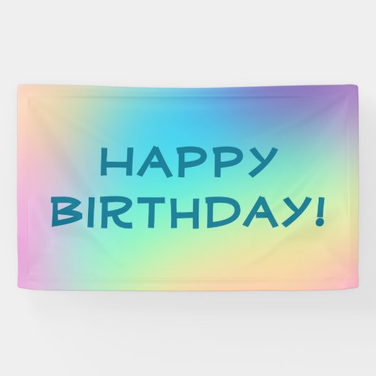 Banderoles Pastel doux et prismatique Gradient "Joyeux annive (Horizontal)