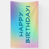 Banderoles Pastel doux et prismatique Gradient "Joyeux annive (Vertical)