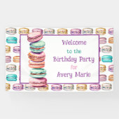 Banderoles Pastel Macaron Cookie Bienvenue à la fête d'annive (Horizontal)
