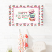 Banderoles Pastel Macaron Cookie Thème Anniversaire (En situation)