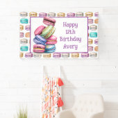 Banderoles Pastel Macaron Cookie Thème Anniversaire (En situation)
